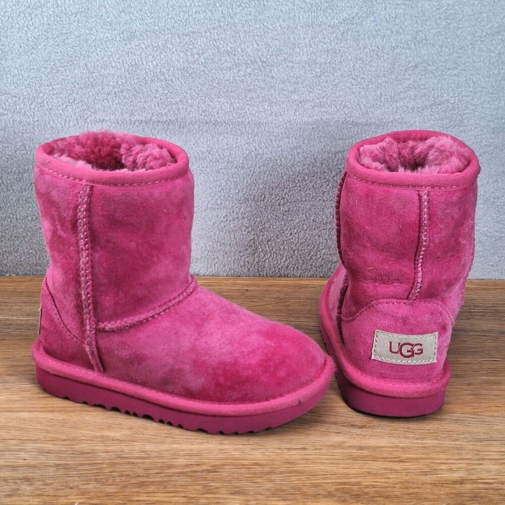 UGG Classic II Toddler 10 EU 27.5 Boots Hot Pink Fuchsia Shearling Pull-On
